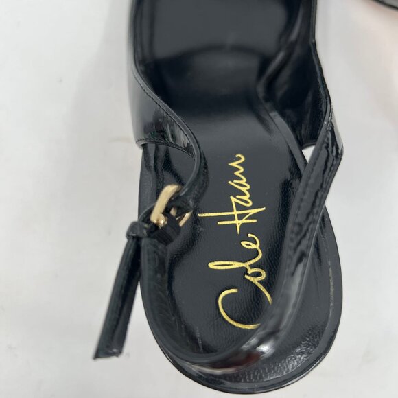 Cole Haan Black Peep Toe Slingback Heels | Size 8 - Picture 4 of 9
